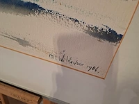 Aquarel, maya wildevuur, het wad, 1986 - afbeelding 5 van  8