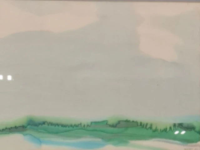 Aquarel, maya wildevuur, het wad, 1987 - afbeelding 1 van  8