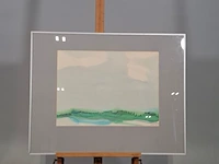 Aquarel, maya wildevuur, het wad, 1987 - afbeelding 2 van  8