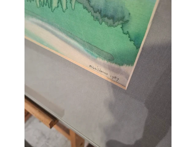 Aquarel, maya wildevuur, het wad, 1987 - afbeelding 5 van  8