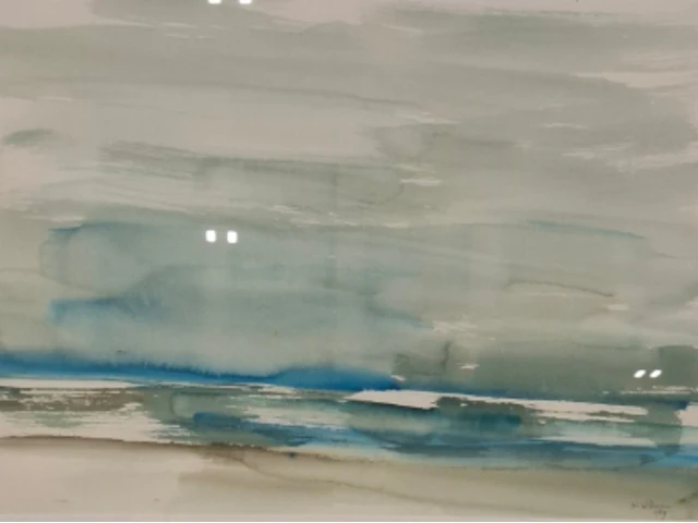 Aquarel, maya wildevuur, het wad 25, 1989 - afbeelding 1 van  9
