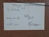 Aquarel, maya wildevuur, het wad 25, 1989 - afbeelding 9 van  9