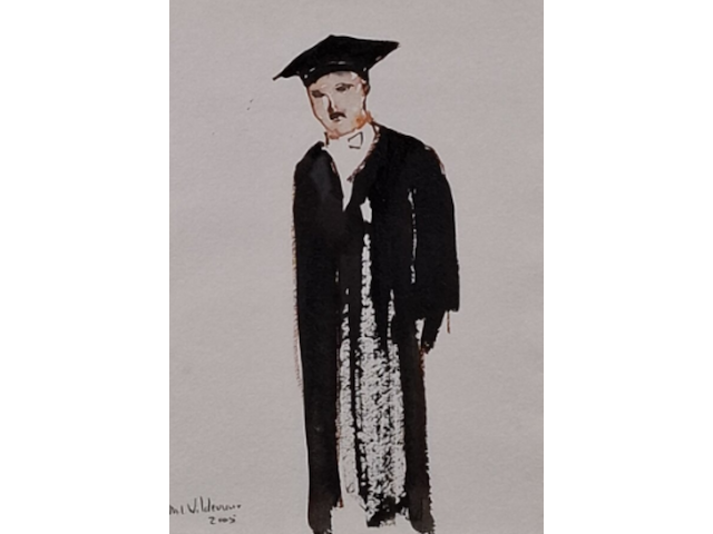 Aquarel, maya wildevuur, hoogleraar, 2005 - afbeelding 1 van  6
