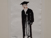 Aquarel, maya wildevuur, hoogleraar, 2005 - afbeelding 2 van  6