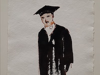 Aquarel, maya wildevuur, hoogleraar, 2005 - afbeelding 3 van  6