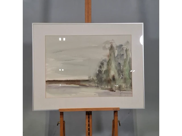 Aquarel, maya wildevuur, landschap, 1986 - afbeelding 2 van  8
