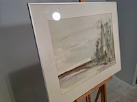 Aquarel, maya wildevuur, landschap, 1986 - afbeelding 5 van  8