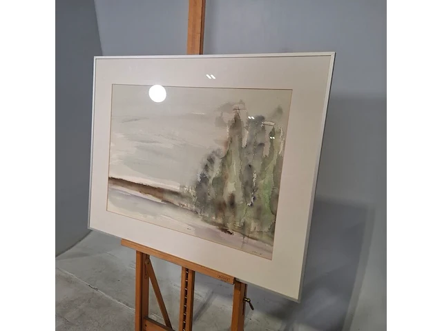 Aquarel, maya wildevuur, landschap, 1986 - afbeelding 6 van  8