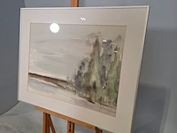 Aquarel, maya wildevuur, landschap, 1986 - afbeelding 6 van  8