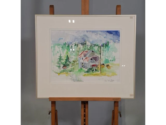 Aquarel, maya wildevuur, mosjoen noorwegen, 1991 - afbeelding 2 van  9