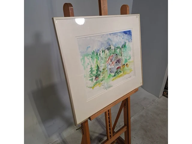 Aquarel, maya wildevuur, mosjoen noorwegen, 1991 - afbeelding 3 van  9