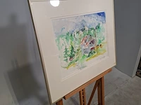 Aquarel, maya wildevuur, mosjoen noorwegen, 1991 - afbeelding 3 van  9