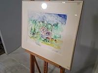 Aquarel, maya wildevuur, mosjoen noorwegen, 1991 - afbeelding 4 van  9