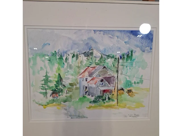 Aquarel, maya wildevuur, mosjoen noorwegen, 1991 - afbeelding 7 van  9