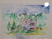 Aquarel, maya wildevuur, mosjoen noorwegen, 1991 - afbeelding 7 van  9
