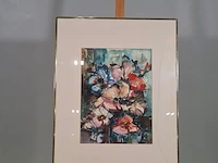 Aquarel, maya wildevuur, pastelkleurig boeket, 1988 - afbeelding 2 van  9