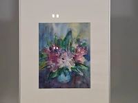 Aquarel, maya wildevuur, rodondendrons, 1990 - afbeelding 2 van  8