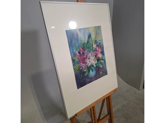 Aquarel, maya wildevuur, rodondendrons, 1990 - afbeelding 3 van  8