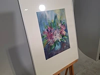 Aquarel, maya wildevuur, rodondendrons, 1990 - afbeelding 3 van  8