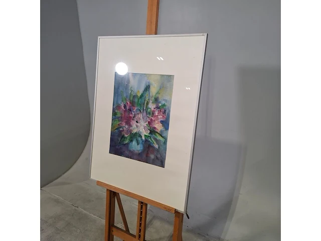 Aquarel, maya wildevuur, rodondendrons, 1990 - afbeelding 4 van  8