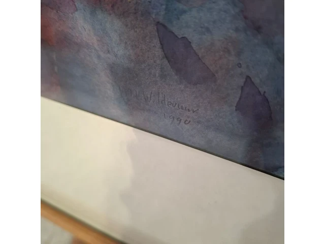 Aquarel, maya wildevuur, rodondendrons, 1990 - afbeelding 5 van  8