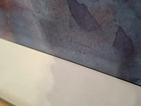 Aquarel, maya wildevuur, rodondendrons, 1990 - afbeelding 5 van  8