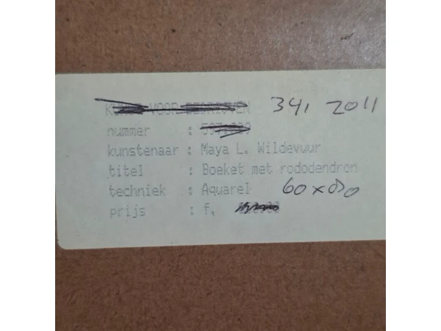 Aquarel, maya wildevuur, rodondendrons, 1990 - afbeelding 8 van  8