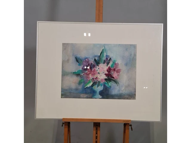 Aquarel, maya wildevuur, rodondendrons op moederdag, 1990 - afbeelding 2 van  9