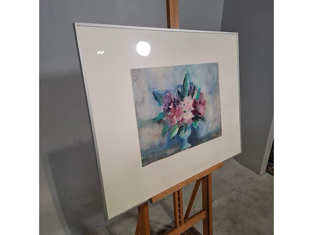 Aquarel, maya wildevuur, rodondendrons op moederdag, 1990 - afbeelding 3 van  9