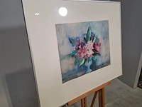 Aquarel, maya wildevuur, rodondendrons op moederdag, 1990 - afbeelding 3 van  9
