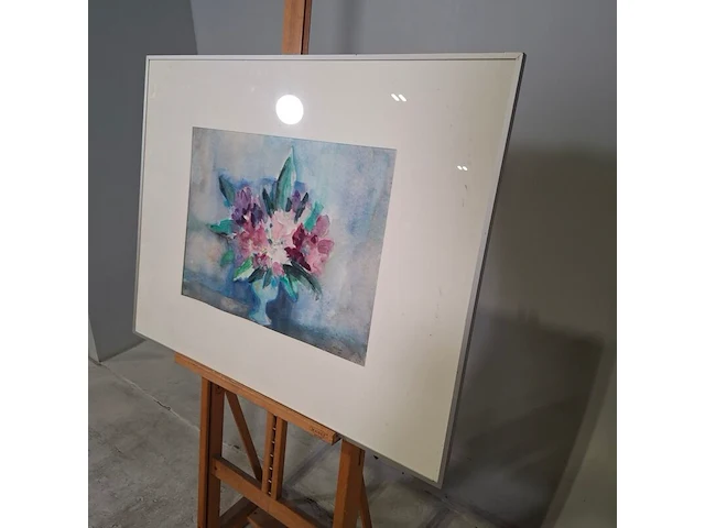 Aquarel, maya wildevuur, rodondendrons op moederdag, 1990 - afbeelding 4 van  9