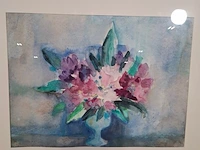 Aquarel, maya wildevuur, rodondendrons op moederdag, 1990 - afbeelding 7 van  9