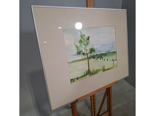 Aquarel, maya wildevuur, weiland bij beilen - afbeelding 3 van  7
