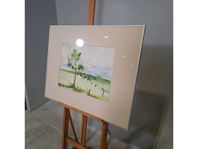Aquarel, maya wildevuur, weiland bij beilen - afbeelding 4 van  7