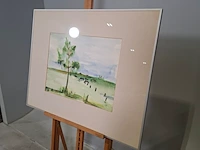Aquarel, maya wildevuur, weiland bij beilen - afbeelding 4 van  7