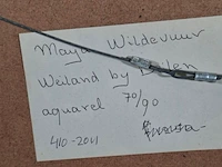 Aquarel, maya wildevuur, weiland bij beilen - afbeelding 7 van  7