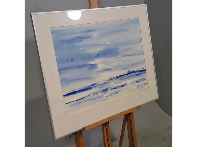 Aquarel, maya wildevuur, zeezicht, 1986 - afbeelding 3 van  8
