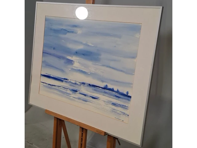 Aquarel, maya wildevuur, zeezicht, 1986 - afbeelding 4 van  8