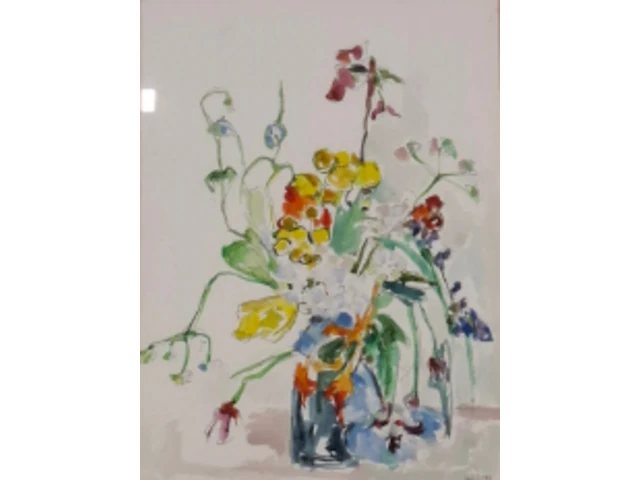 Aquarel, maya wildevuur, zomer boeket, 1988 - afbeelding 1 van  7