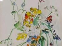 Aquarel, maya wildevuur, zomer boeket, 1988