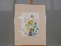 Aquarel, maya wildevuur, zomer boeket, 1988 - afbeelding 2 van  7