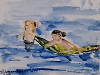 Aquarel, maya wildevuur, zwemsters, 2006 - afbeelding 1 van  8