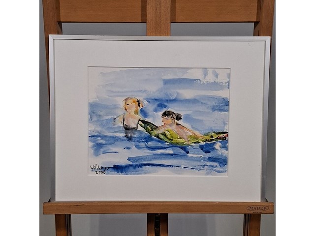 Aquarel, maya wildevuur, zwemsters, 2006 - afbeelding 2 van  8