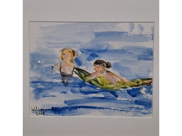 Aquarel, maya wildevuur, zwemsters, 2006 - afbeelding 3 van  8
