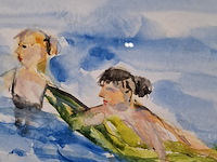 Aquarel, maya wildevuur, zwemsters, 2006 - afbeelding 4 van  8