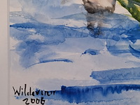 Aquarel, maya wildevuur, zwemsters, 2006 - afbeelding 5 van  8