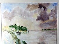 Aquarel op papier. gesigneerd - afbeelding 2 van  5