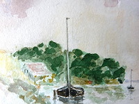 Aquarel op papier. gesigneerd - afbeelding 4 van  5