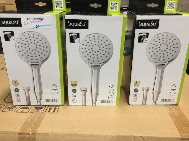 Aquasu - tola - handdouche koppen met 1 straalsoort, rond. (3x) - afbeelding 1 van  2