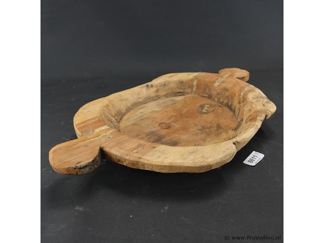 Arat of chapati massief houten schaal uit india - afbeelding 1 van  5